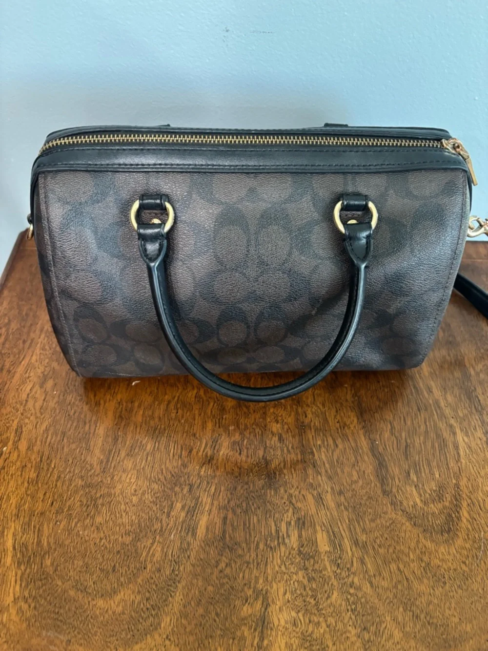 Coach Rowan Satchel in signature brown and black coated canvas - Picture 3 of 16